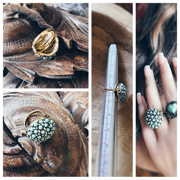 Vintage Turquoise Dome Ring - Picture 4 of 11